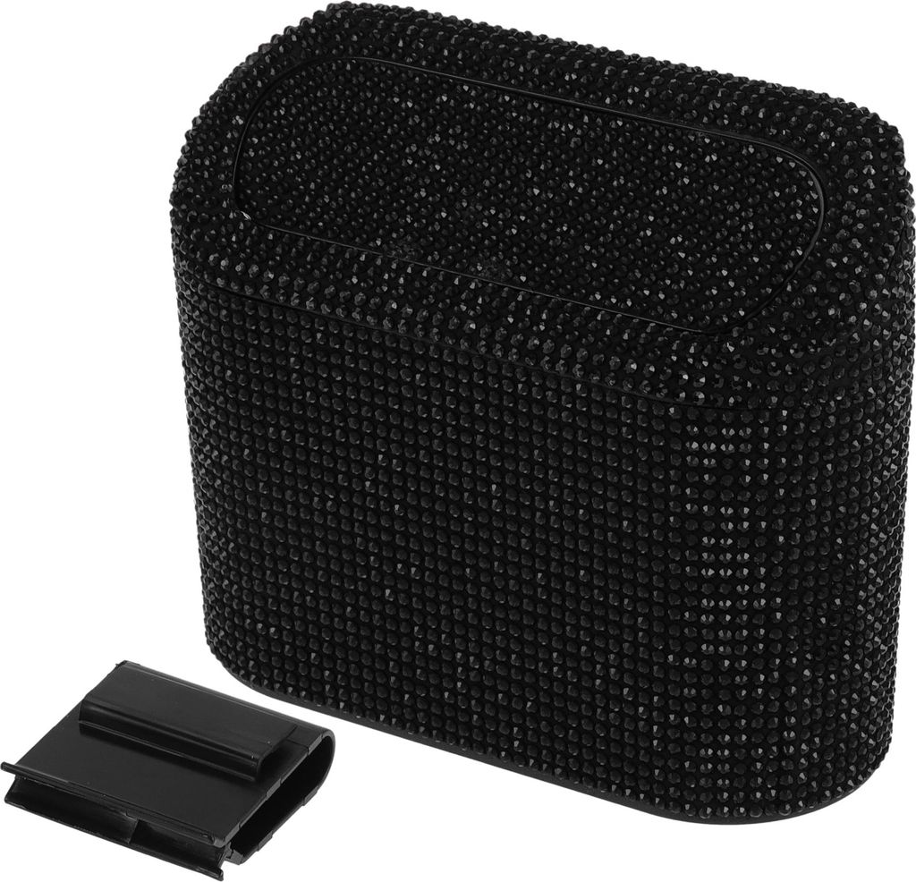 Auto-Mülleimer Müllbehälter Strasssteine Hängend 6,3" Länge 2,8" Breite 5,5" Höhe Schwarz Strasssteine ABS