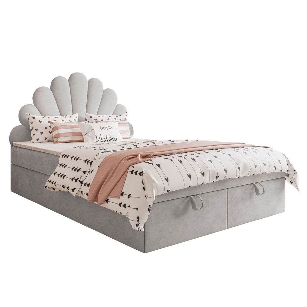 Kontinentalbett ASHLEY II mit Bonellmatratze und Topper 120x200 cm, Jasmine 81