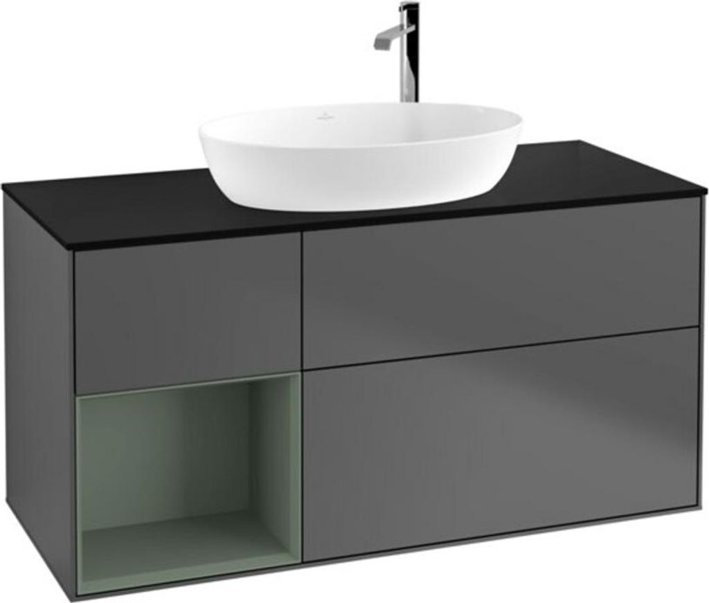 V&B Waschtischunterschrank Finion 120cm, Pl b m, Rg Oli. m Lac, Anthrac. m