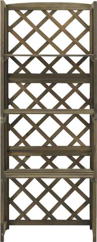 vidaXL Spalier mit Ablagen Grau 55x30x140 cm Massivholz Tanne