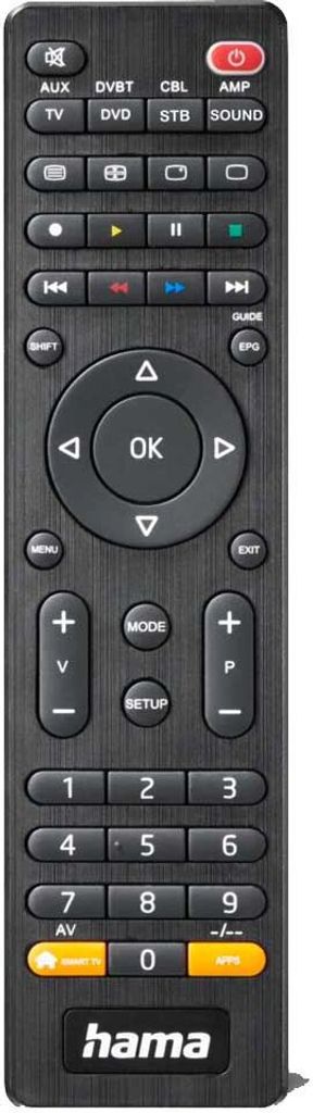 Hama 00221054, DVD/Blu-ray, TV, IR Wireless, Drucktasten, Produktbild 
