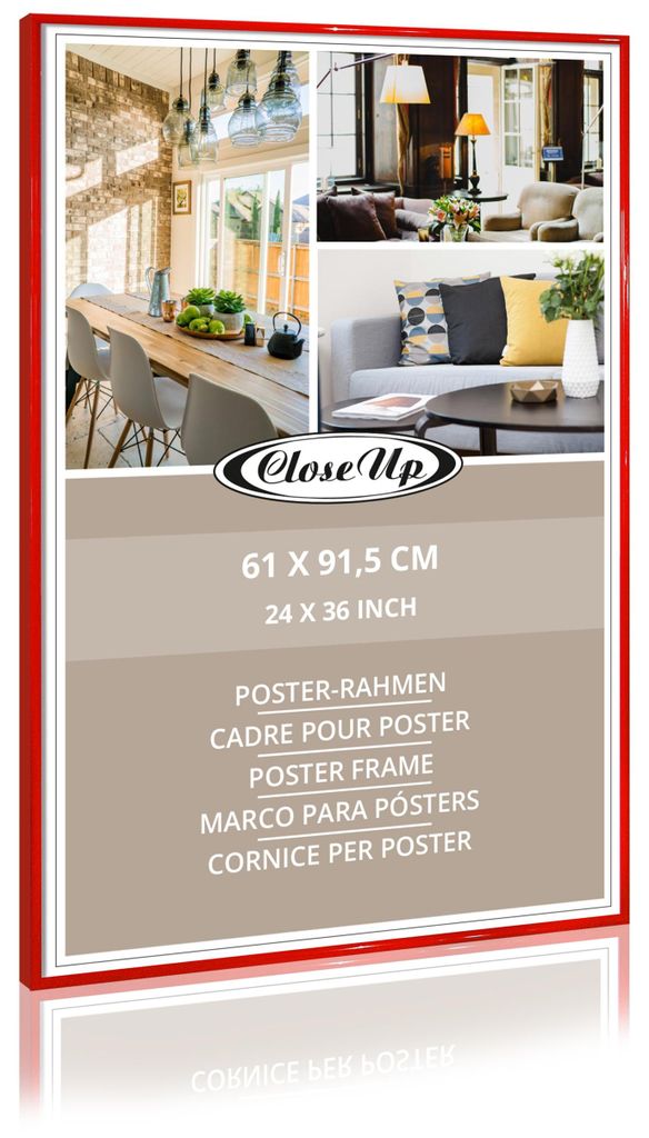 Poster-Rahmen 61 x 91,5cm Rot - Rahmen Produktbild 