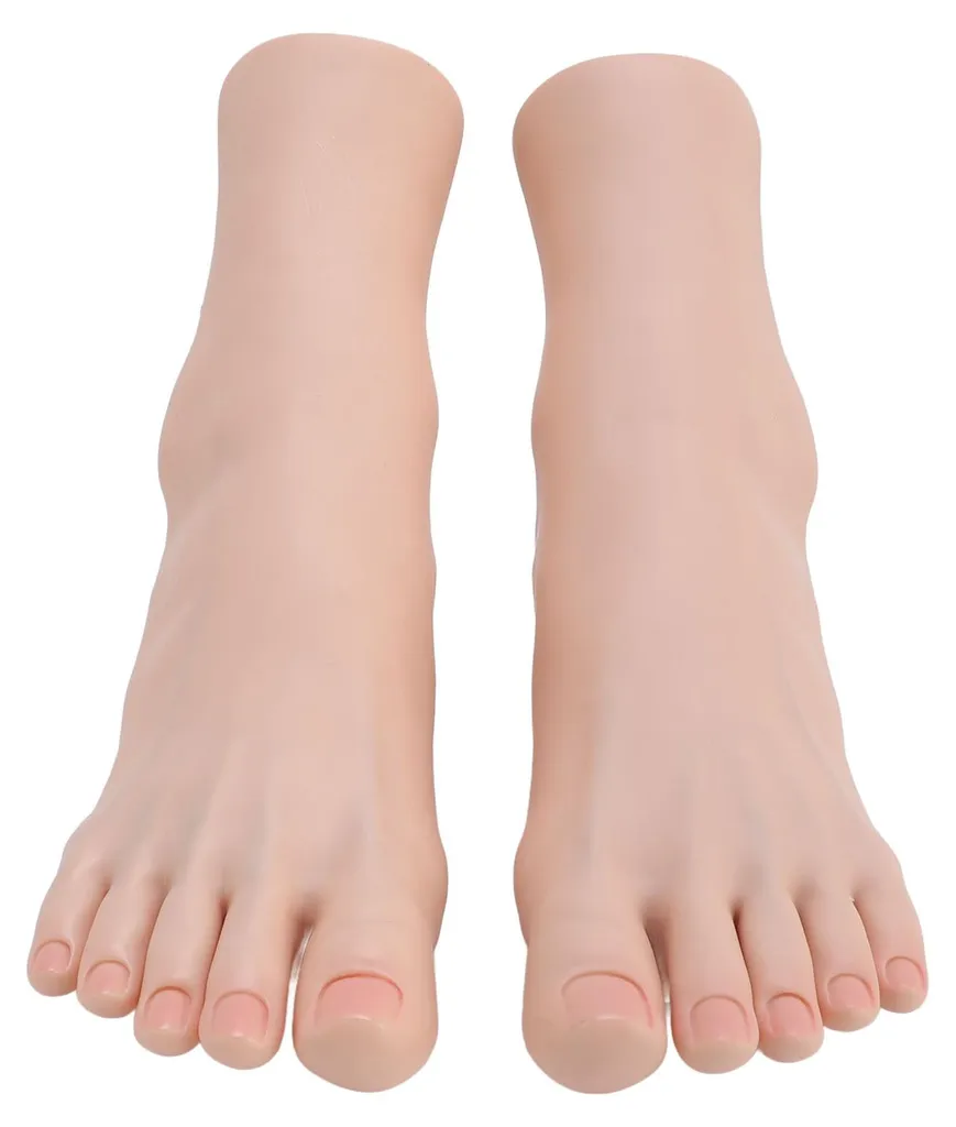 Pieds Simulés Soft Touch avec Orteils Flexibles pour Pose de Vernis