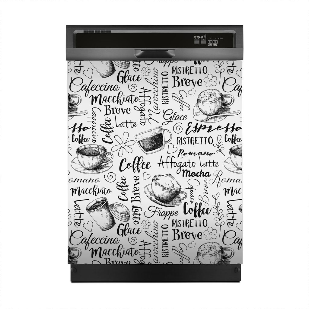 Aufkleber sticker 60x70 cm Dekorative folie Spülmaschine - Bildunterschrift Kaffeemotiv