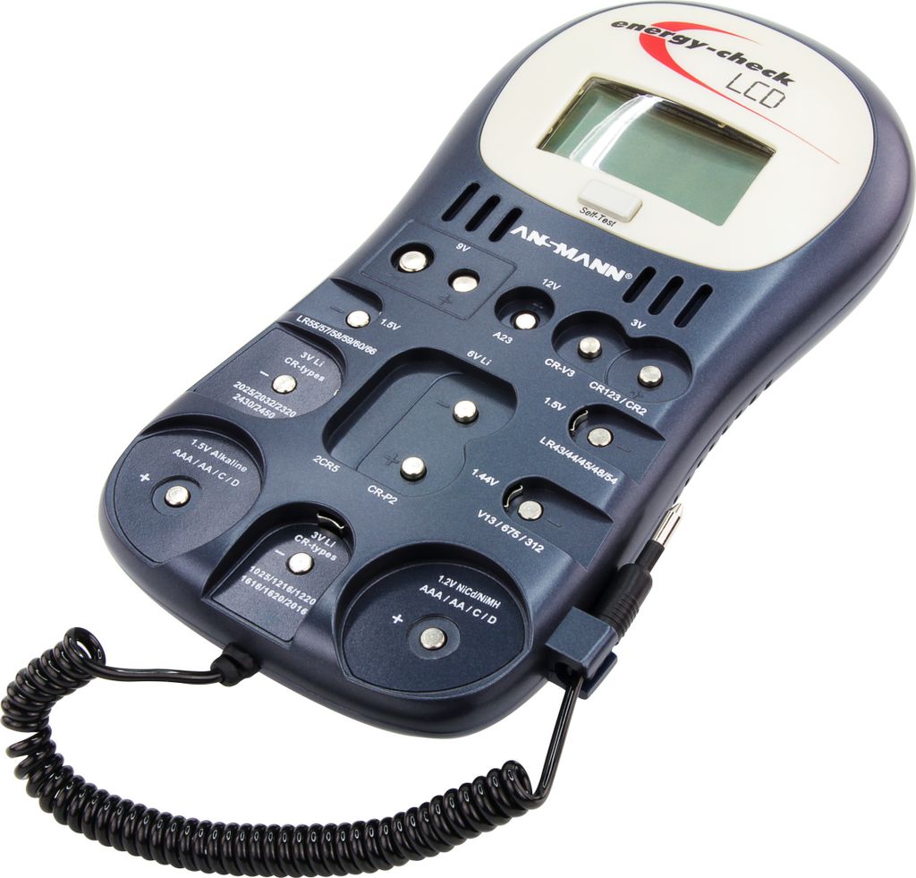 ANSMANN Batterietester Energy Check LCD - Anzeige für Kapazität, Energiegehalt