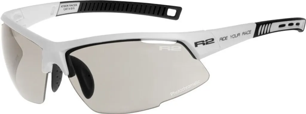 Lunettes de cyclisme R2 Racer White Shiny Photochromic Grey Sport