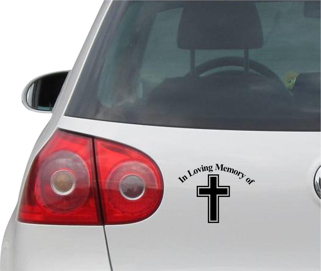 Aufkleber / Autoaufkleber - JDM - Die cut - In Loving Memory Cross Decal Laptop Fenster Sticker - schwarz - 114mmx88mm
