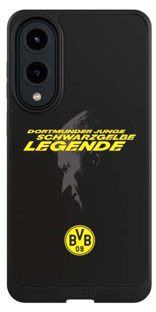 NIVOCASE Hülle für Samsung Galaxy S25 Edge Handyhülle NIVOcore Case Schwarz BVB Borussia Dortmund Marco Reus