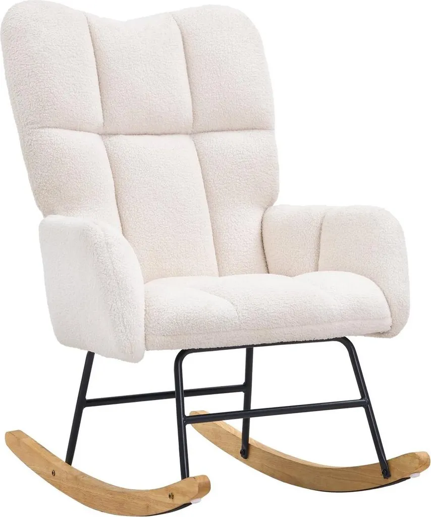 Fauteuil à bascule ergonomique contre le mal de dos, Teddy blanc 113kg