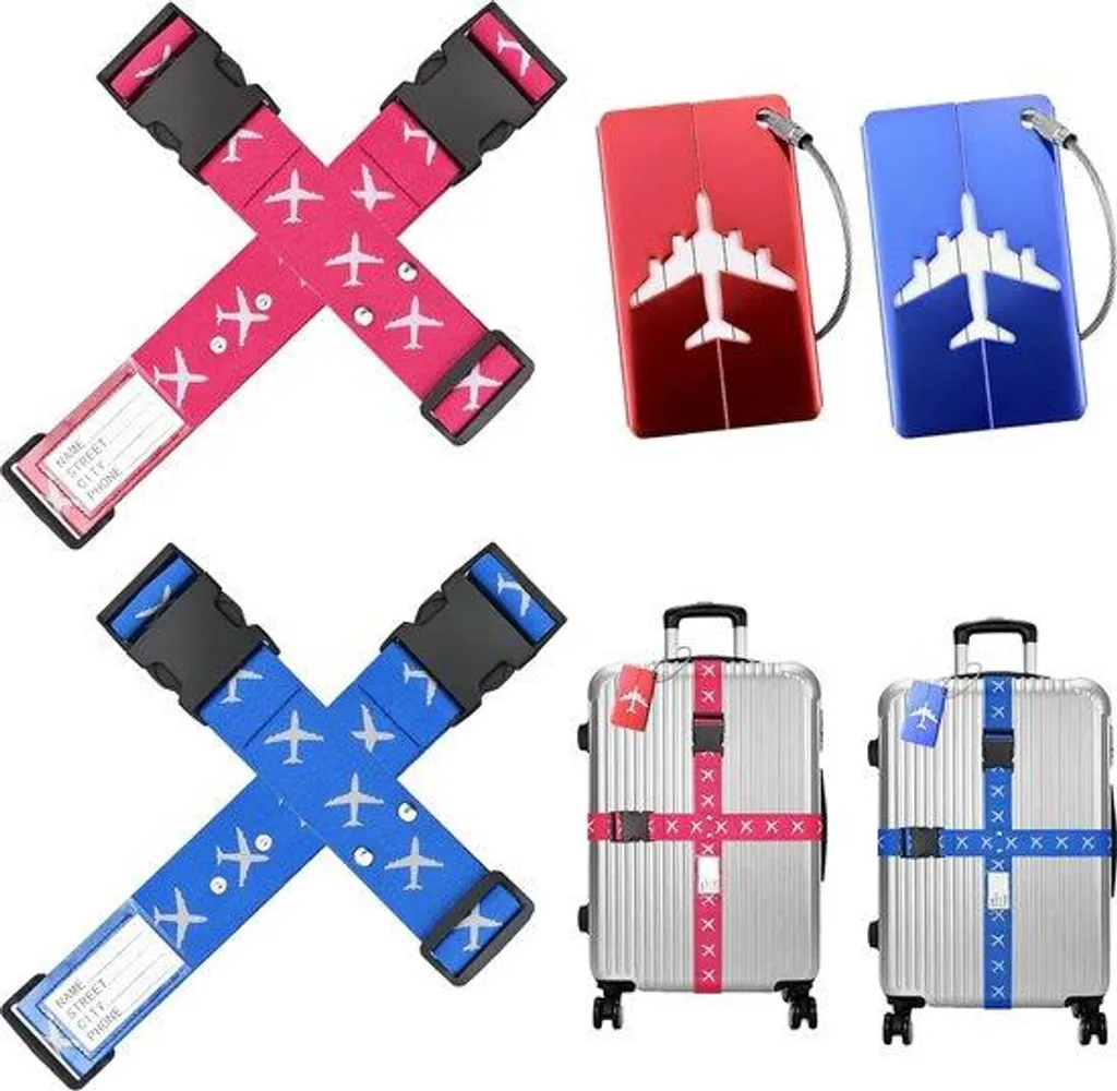 Évitez l'ouverture de votre valise avec ce lot de 4 sangles et étiquettes