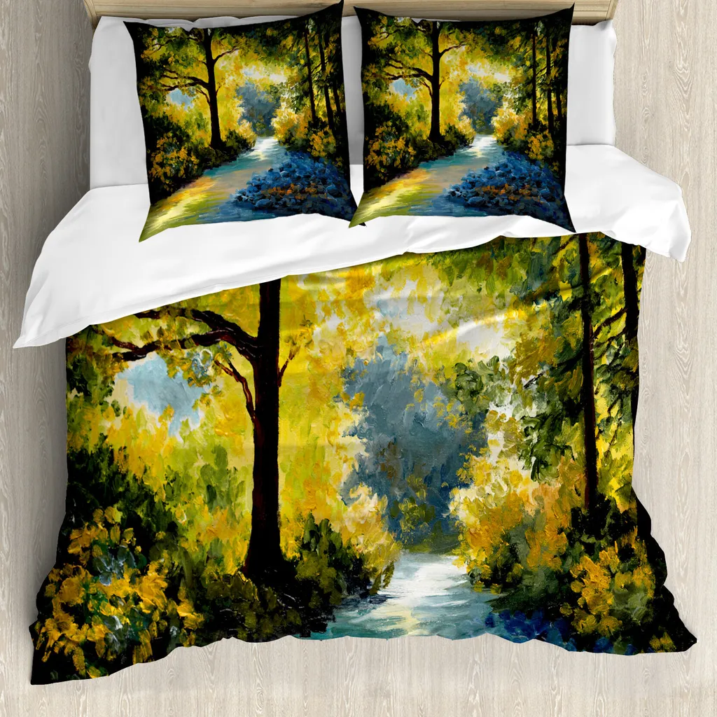 Copripiumino Anallergico ABAKUHAUS 155x220 Natura Verde Foresta