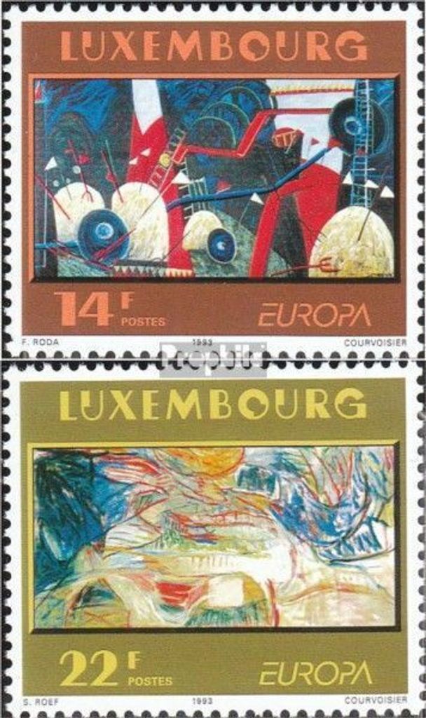 Briefmarken Luxemburg 1993 Mi 1318-1319 (kompl.Ausg.) postfrisch Zeitgenössische Kunst