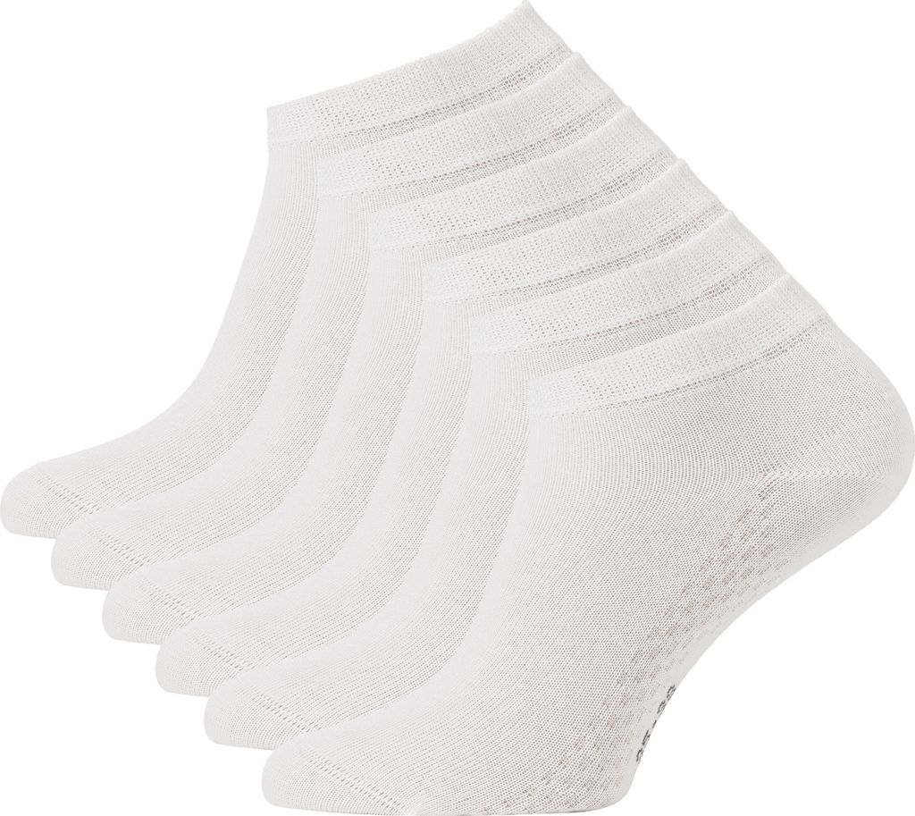 Cotton Prime 6 Paar Sneaker Socken aus Bambus Kurze Socken für Damen & Herren 43-46 weiss
