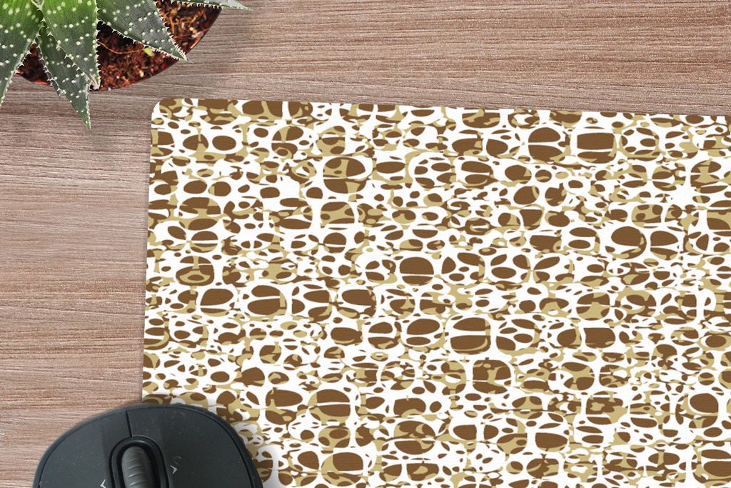 MuchoWow Mauspad Mousepad Tierhaut - Reptilien - Braun - Muster 40x60 cm - Mousepads - Maus Mat - Pad - Mausunterlage - Schreibtisch Accesoire