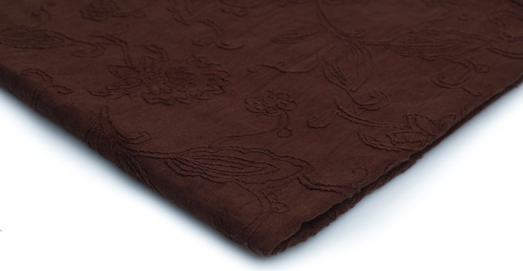 Bavlnená látka s výšivkou, farba hnedá vzor 4 (50 x 140 cm) Obrázok produktu 