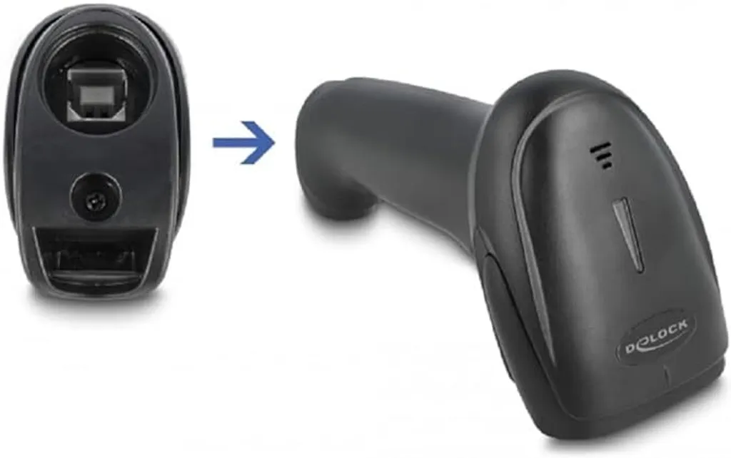 Lecteur Code-Barres Industriel sans fil Delock avec Bluetooth et USB