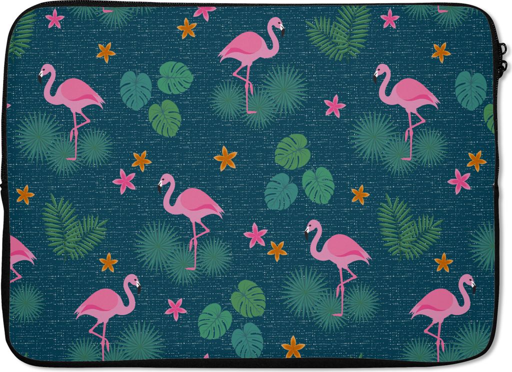 MuchoWow Laptop Hülle 14 ZollFlamingo - Pflanzen - Muster Laptoptasche - Laptoptasche - Stoßsicher - Schutzhaube