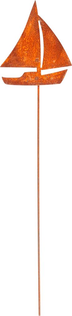 Rost Gartenstecker Segelboot 61,5 cm maritime Gartendeko Edelrost Deko Metall