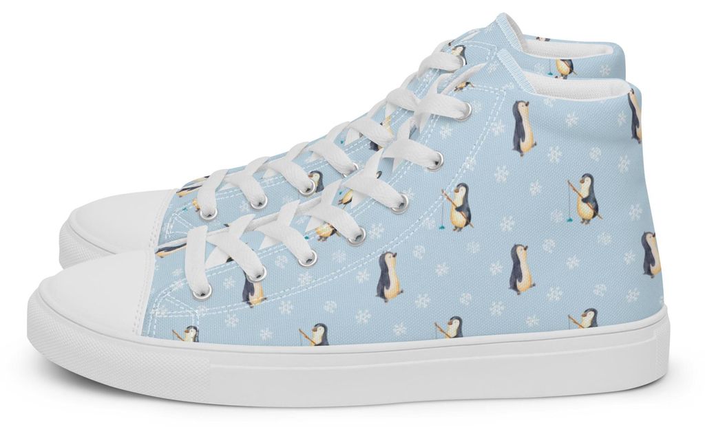 Mr. & Mrs. Panda Sneaker Damen Pinguin marschieren Größe 37 1/2 - Blau - Geschenk, Spazieren, Sportschuhe, Halbschuhe, Turnschuhe, Pinguine, Frü...
