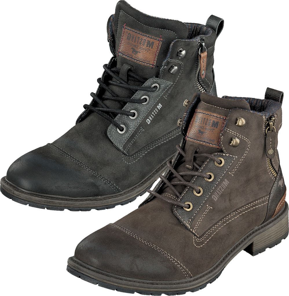 Mustang Herren Stiefelette Schnürboots 4140-504, Größe:44 EU, Farbe:Braun
