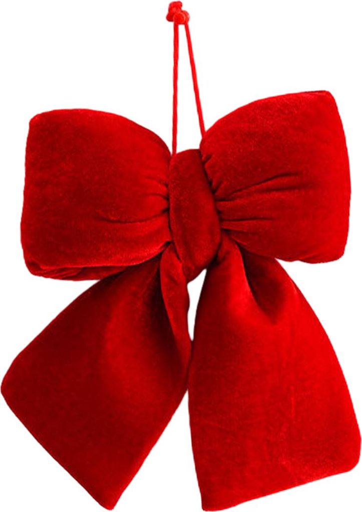 Rote Samtschleifen im Vintage-Stil, Plüsch-Weihnachtsschleifen zum Aufhängen, ideal für Weihnachtsdekorationen wie Kränze, Girlanden, Treppenau...