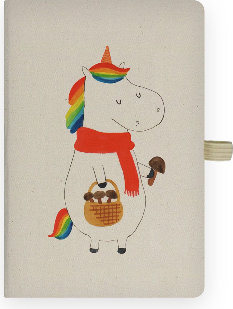 Mr. & Mrs. Panda Skizzenbuch Einhorn Pilz - Transparent - Geschenk, Journal, Liebeskummer, Einhörner, Spruch, Motivation, Tagebuch, Kladde, notizb...