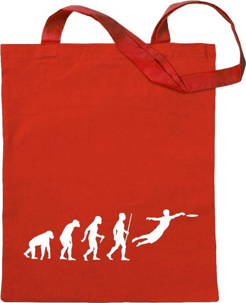 Kiwistar - Baumwolltasche - rot - Frisbee Spiel Evolution - Tragetasche Stoffbeutel Umhängetasche Langer Henkel