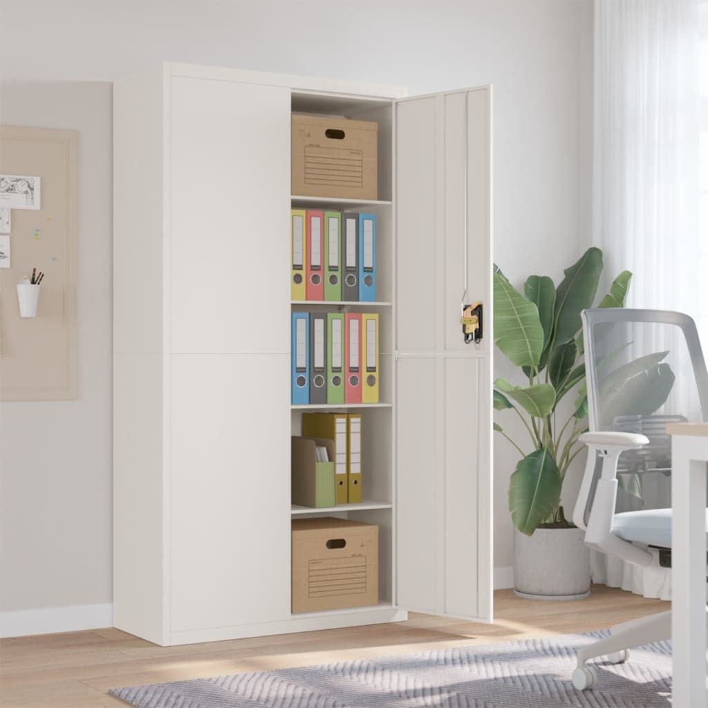 "2026 Promotion" Aktenschrank Weiß 90x40x180 cm Stahl - Aktenschränke CC20337
