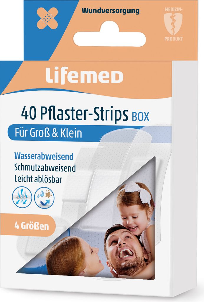 Lifemed Pflaster-Strips "Allround" halbtransparent 40 Stück