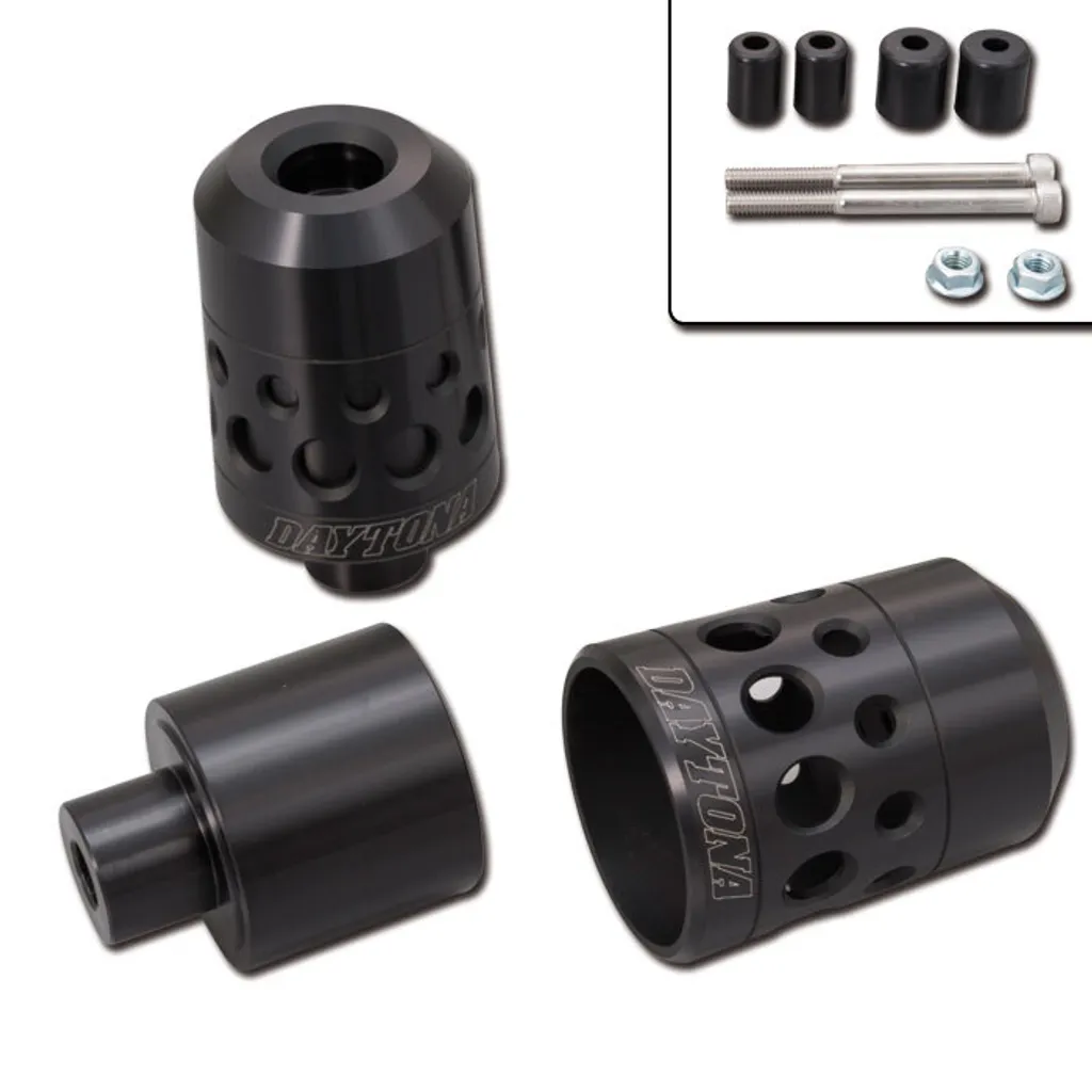 Embouts guidon Daytona Hollow noirs - Anti-vibration en aluminium