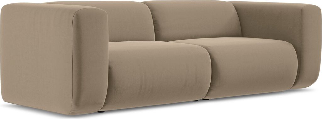 3-Sitzer Sofa - Samt - Hell beige - EKAHI