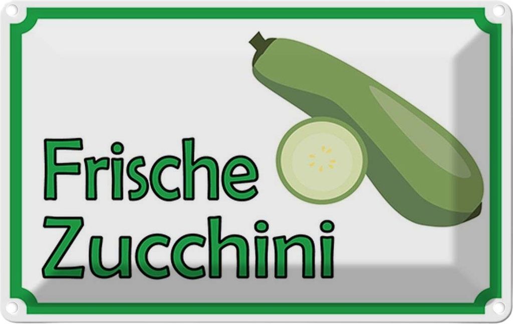 vianmo Blechschild 12x18 cm frische Zucchini Hofladen Marktstand Laden Obst Gemüse