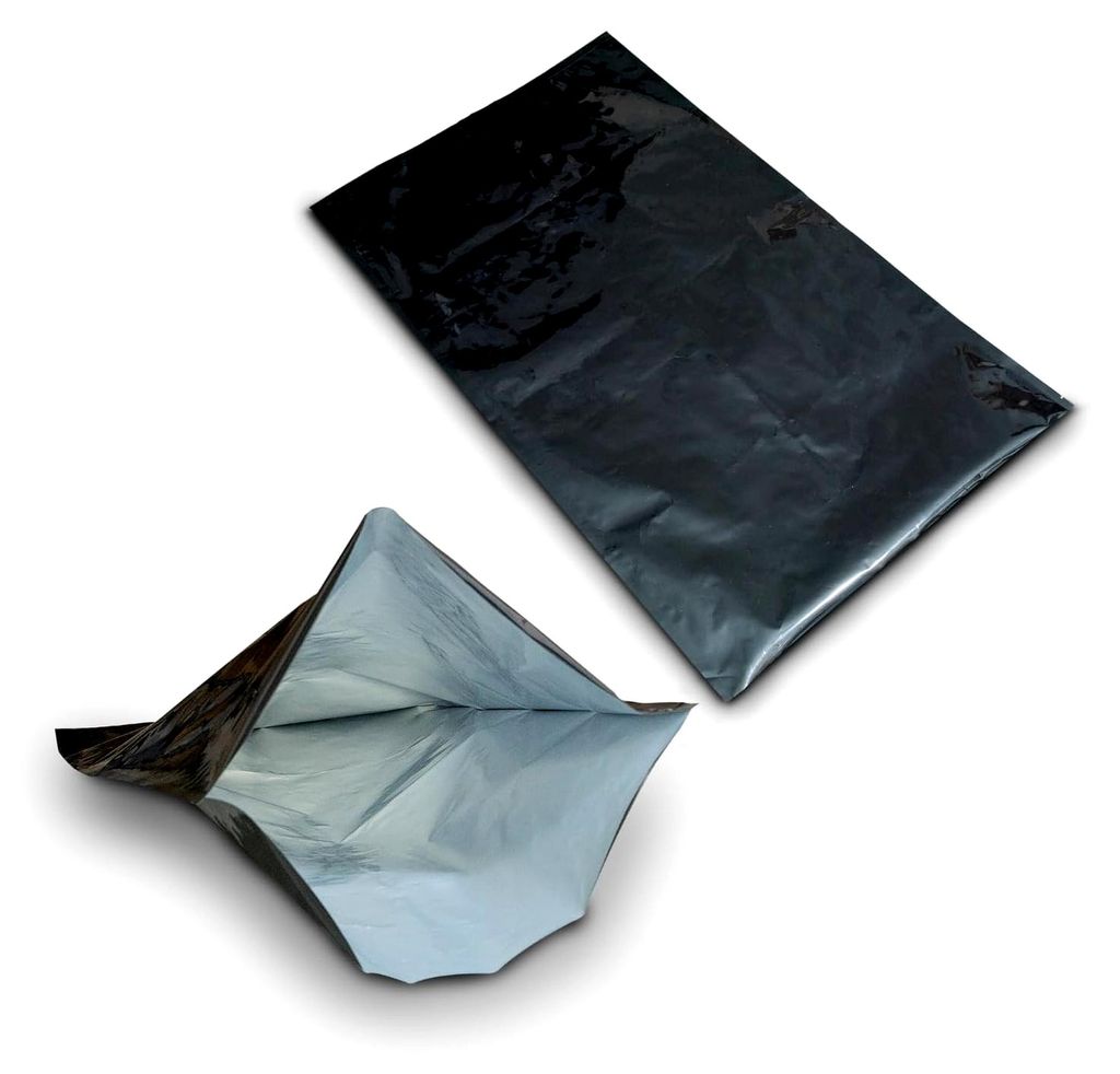 50 versiegelbare Aluminiumtaschen schwarz - 45x60cm