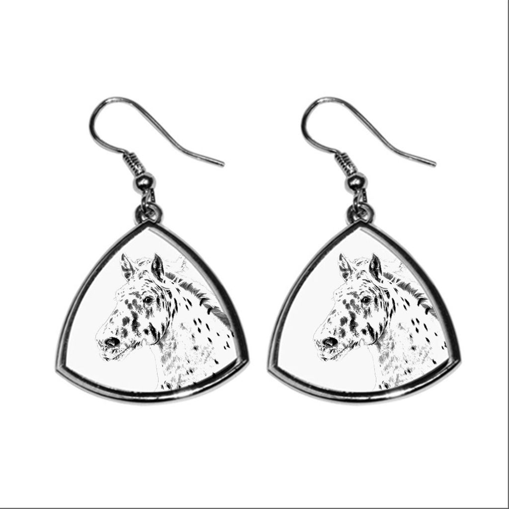 Noriker - Pferdeohrringe, hängende Ohrringe mit einem Bild, personalisierter Schmuck mit dem Aufdruck der Marke Art-Dog