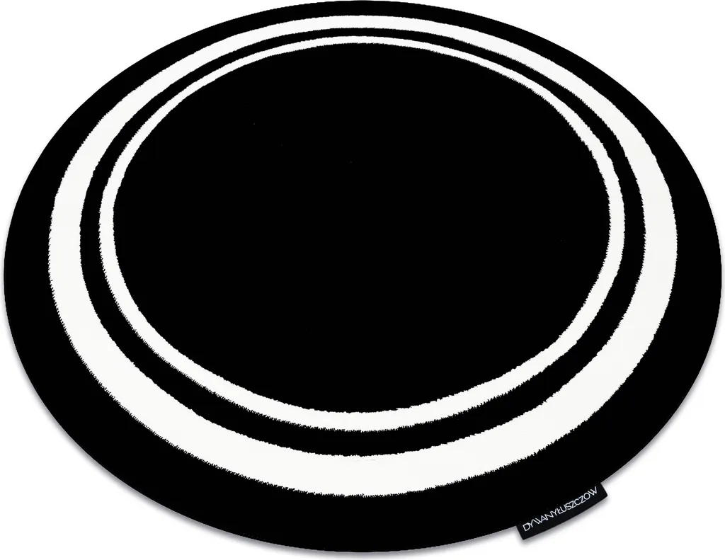 Tapis graphique rond HAMPTON bordure noire grand diamètre
