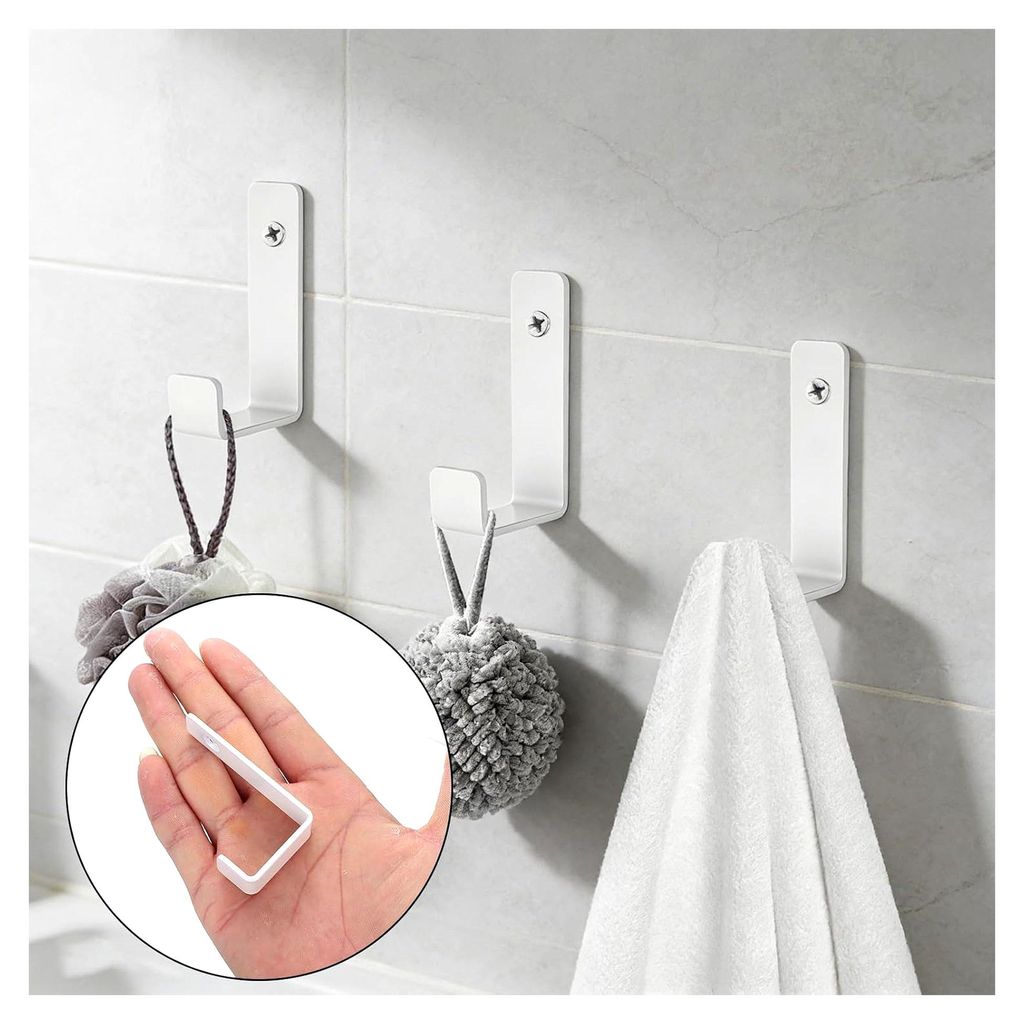 7 Stück Wandhaken zum Schrauben, Kleiderhaken in Weiß für Jacken, Mäntel, Handtücher, Handtaschen, Badezimmer, Schlafzimmer, Wohnzimmer, Kleid...