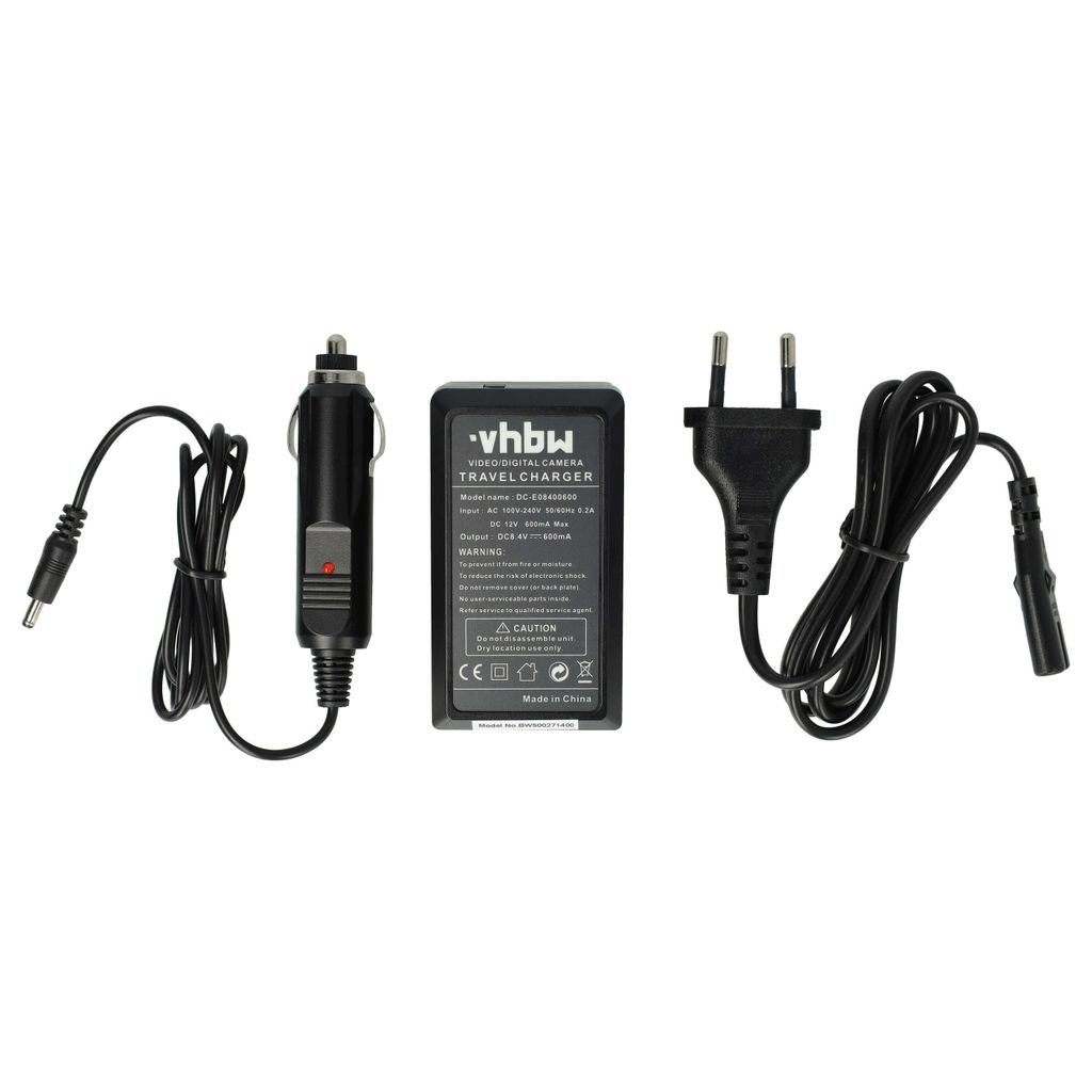 vhbw Ladegerät kompatibel mit Canon MV650i, MV630i, MV600i, MV550i, MV730i, MV700i, MV700 Kamera Camcorder - Ladeschale, Kfz-Adapter Ladeanzeige