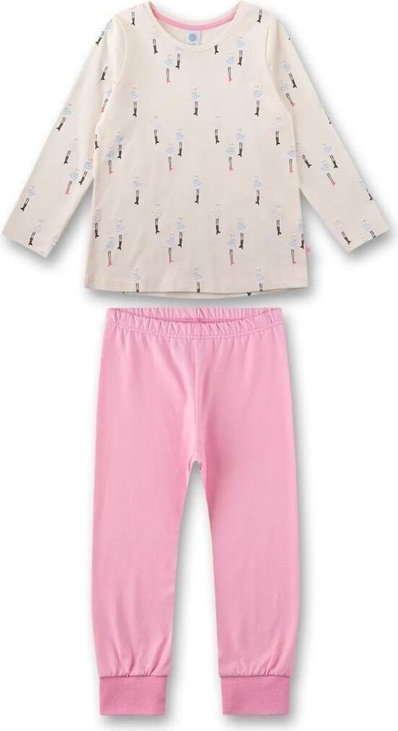 Sanetta Pyjama long, allover beige/pink 116