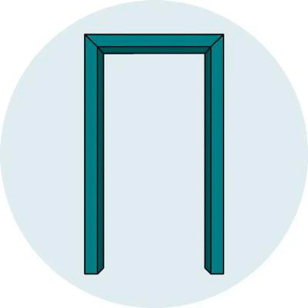 Pertura Komplettzarge Nachbildung Uni grau 86,0x198,5x7,5 cm rechts