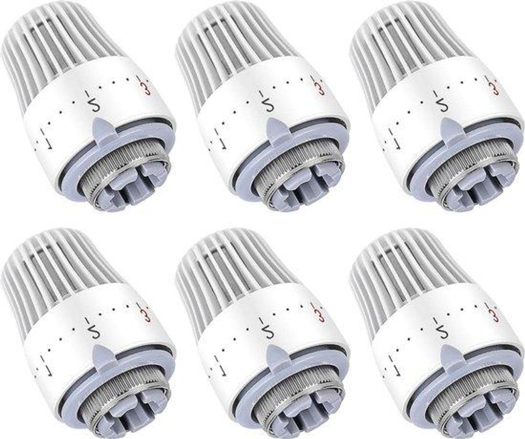 6 Stück Heizkörperventile M30 x 15 weiß