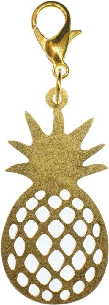 Ananas Charm Anhänger Bettelanhänger Miniblings Obst Früchte Frucht Sommer gold