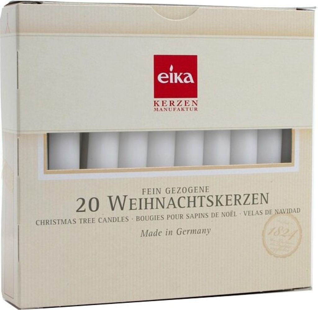 Wiedemann 580801.004 Christbaumkerze - weiß, 20 Stück Produktbild 
