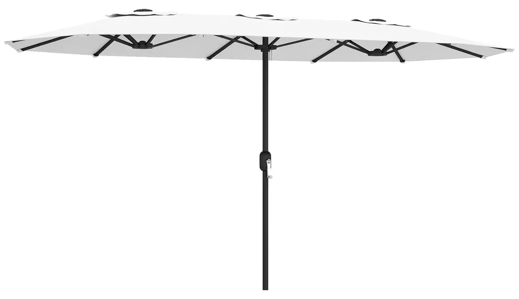 Grand Parasol de Terrasse Double 4,6x2,6m - Protection UV50+ Blanc