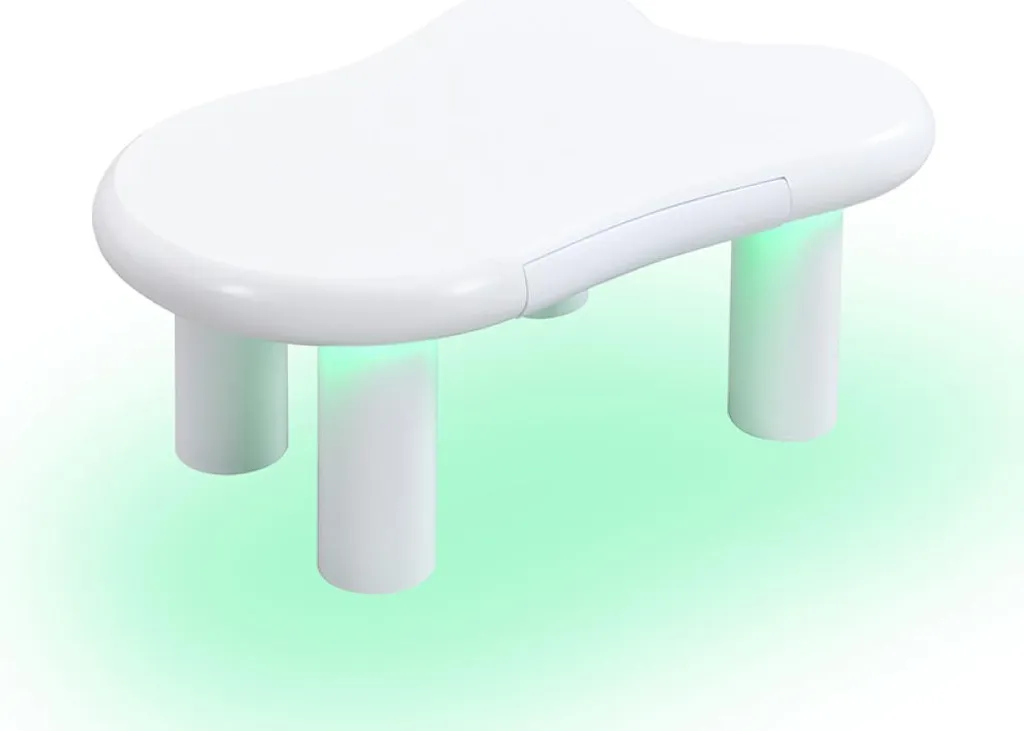 Table basse forme nuage avec rangement et LED multicolores blanc - 8