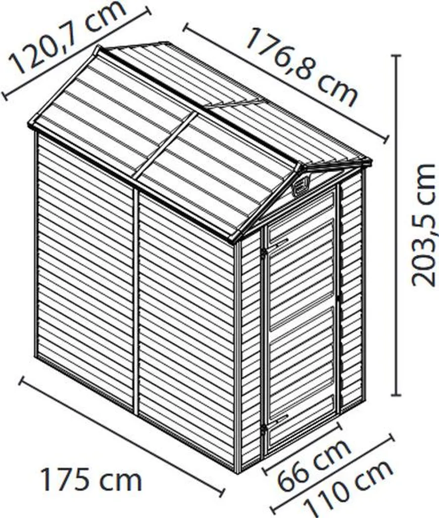 Cabane de jardin Skylight 1.9 m² Ambre en résine finition Palram