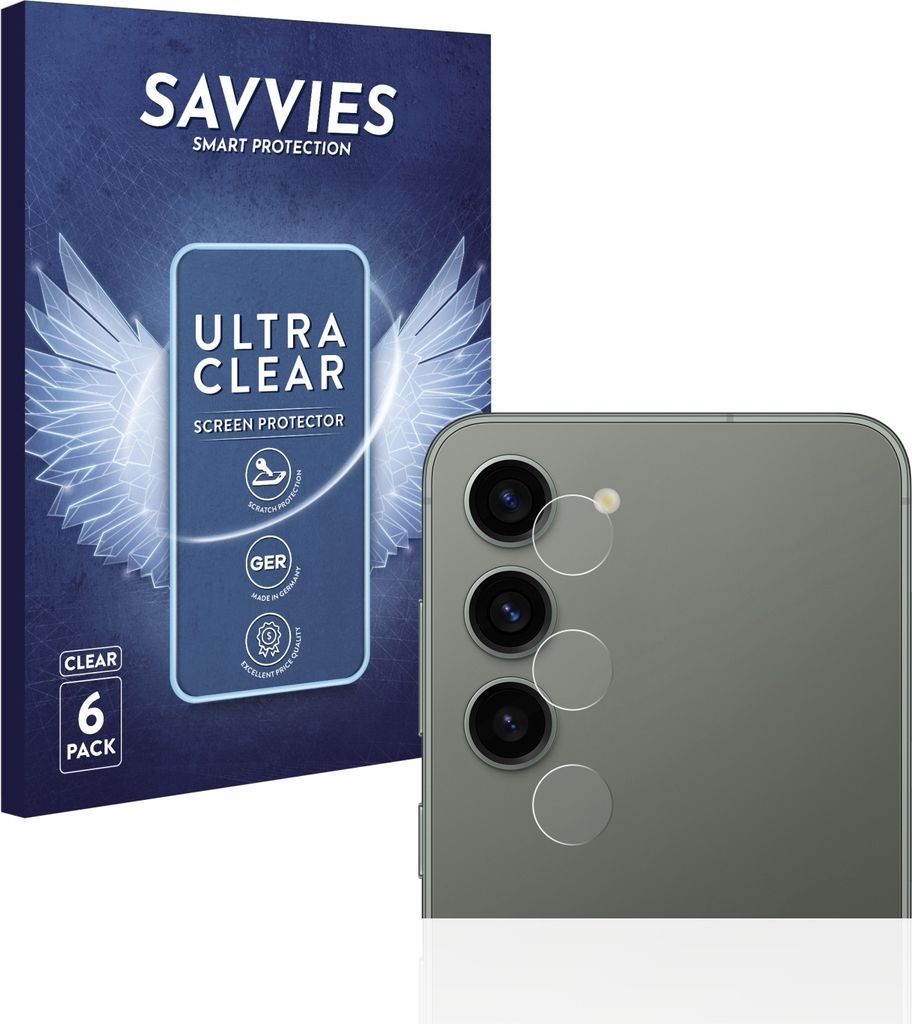6x Für Samsung Galaxy S23 (NUR Kameraschutz) Schutzfolie Savvies Displayschutz Display Schutz Folie Klar Transparent