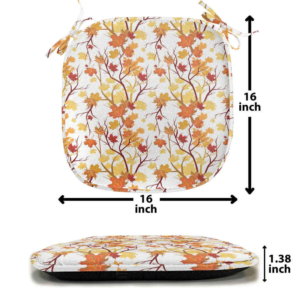 Coussin de Chaise Imperméable avec Attaches pour Cuisine Lot de 4 Orange