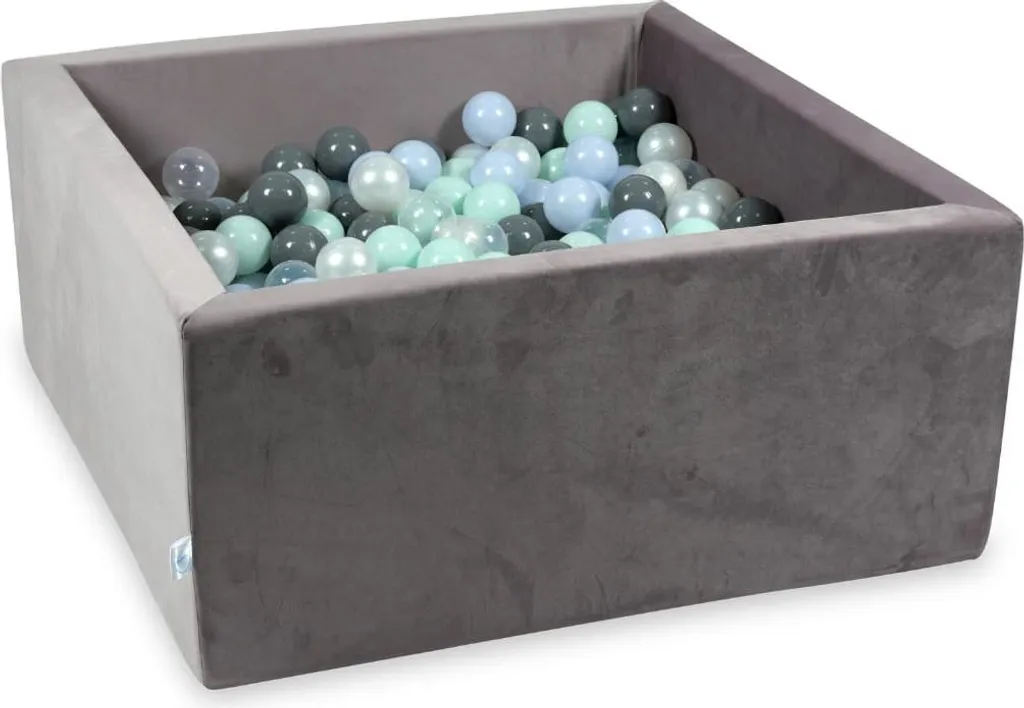 Piscine à balles velours lilas 90 cm déhoussable avec 400 balles perle