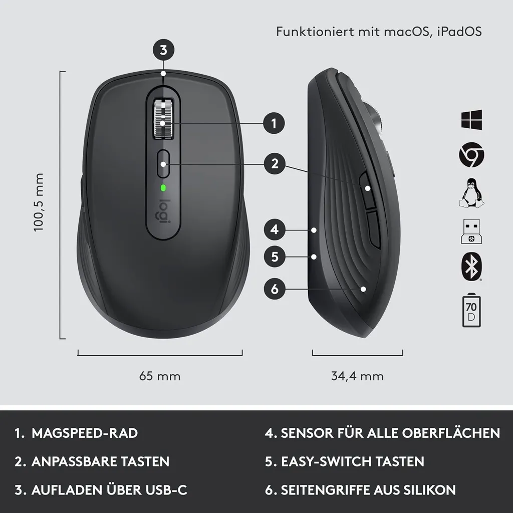 Clavier et souris Logitech MX Keys Mini Combo graphite sans fil azerty - 12