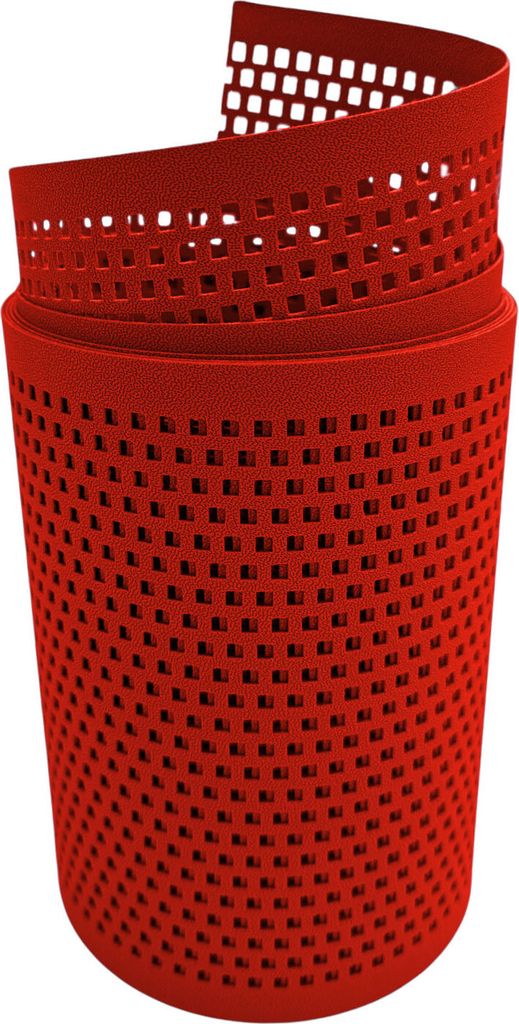 Doppelstab Sichtschutz zaun|zu PREMIUM gelocht QUADRAT Streifen PP Zaunblende Rot 2,55m